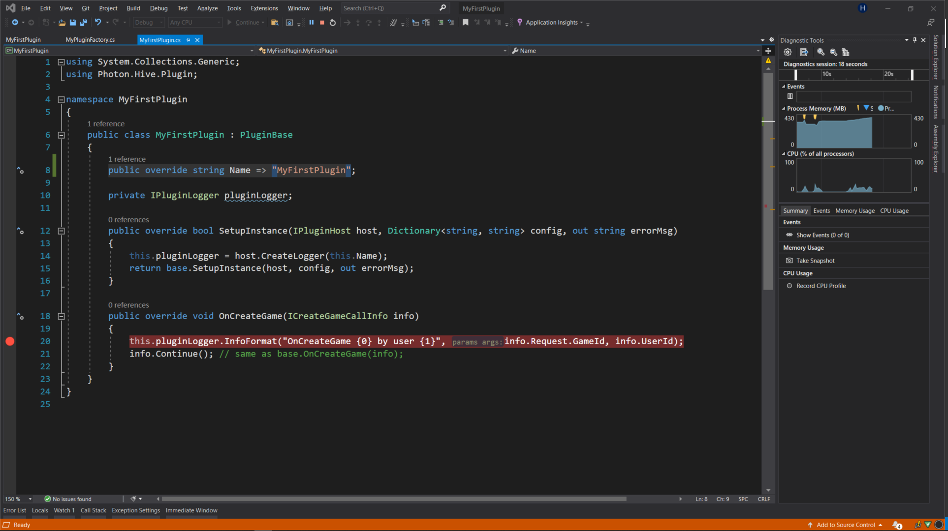 Photon Server debug started from Visual Studio