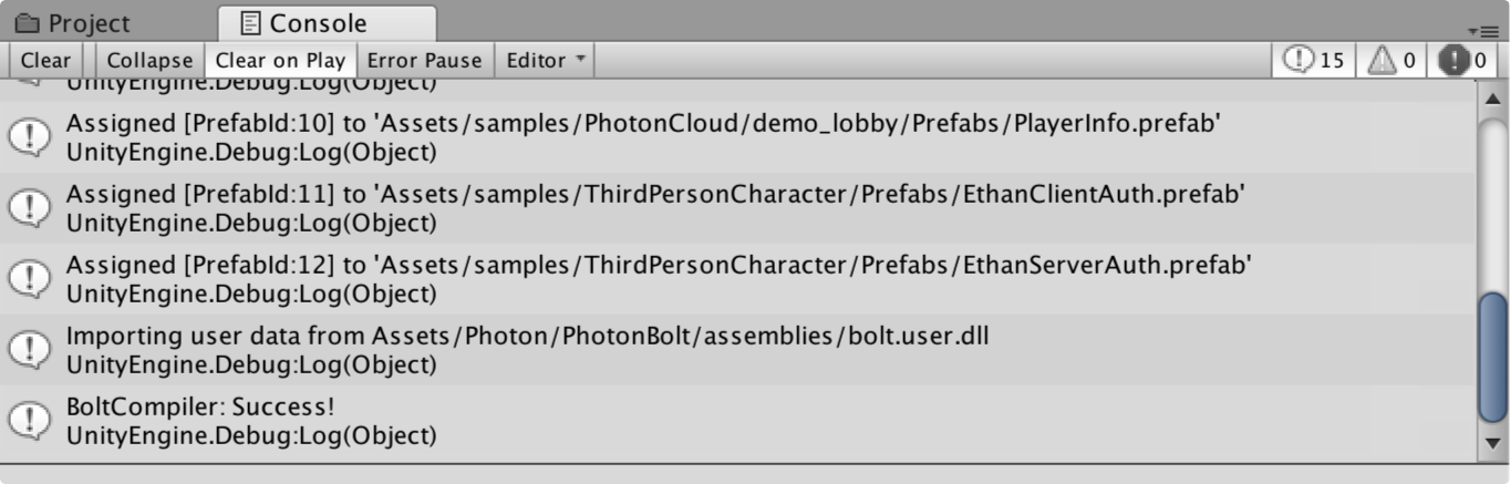 bolt compile assembly console output