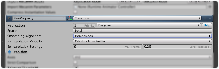 extrapolation algorithm settings.