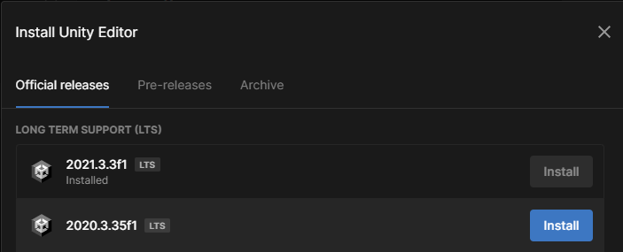 install a compatible unity editor
