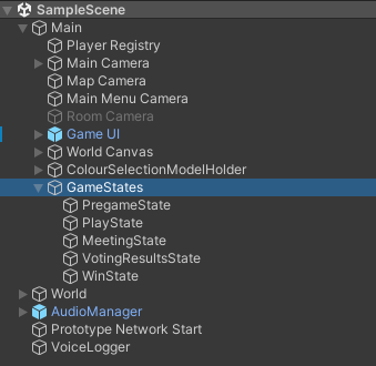 프로젝트의 gamestate 계층 구조