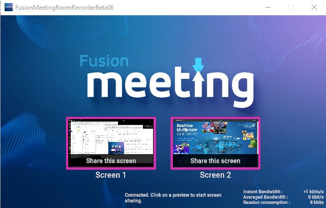 fusion meeting screensharing screen