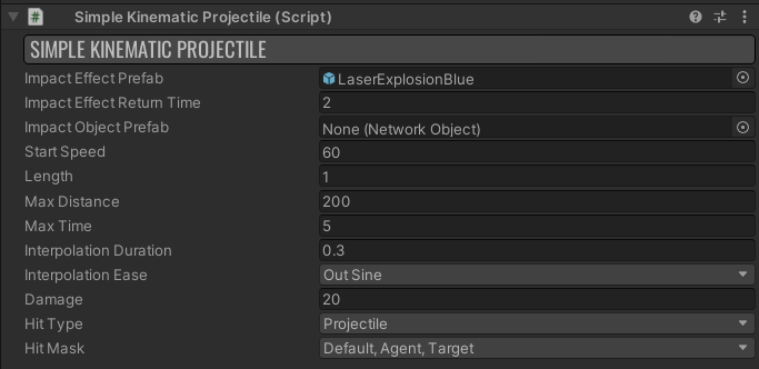 Kinematic projectile setup