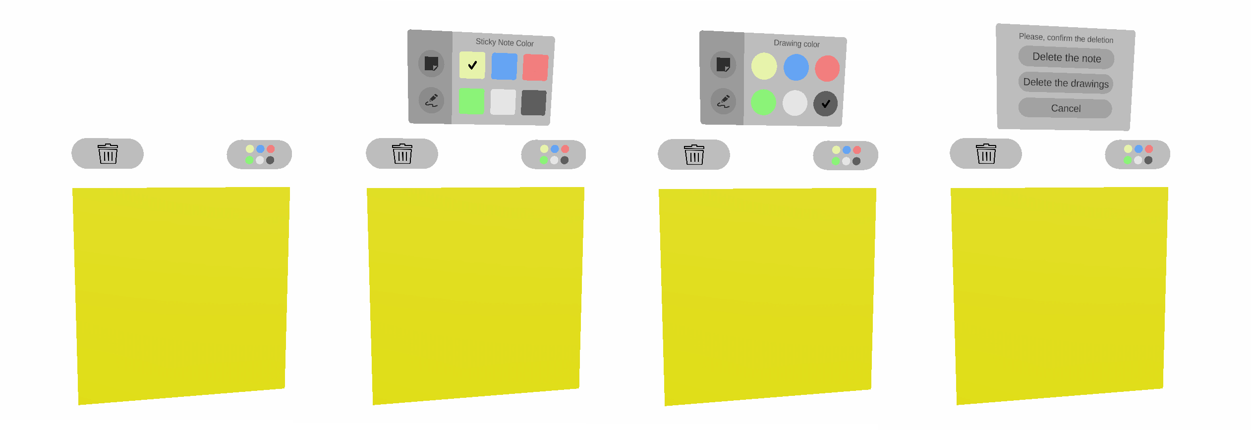 sticky note UI