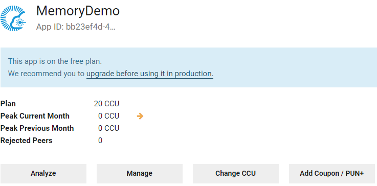 photon cloud screenshot: application list applicationid