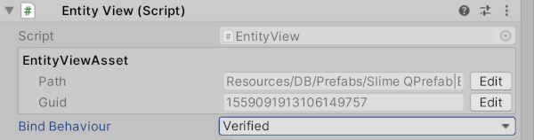 Editing the Bind Behaviour on the Entity View