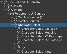 CharacterSelect Parent Object