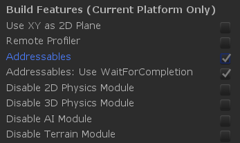 Enabling Addressables