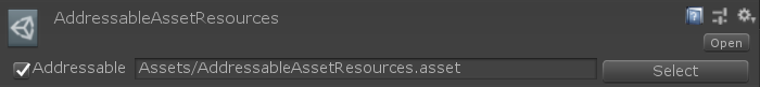 Addressable AssetResourceContainer