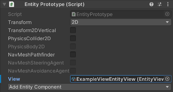 Linking an Entity Prototype with a separate Entity View Asset