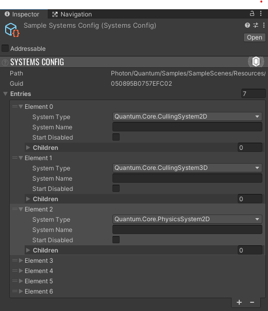 System Configs Asset