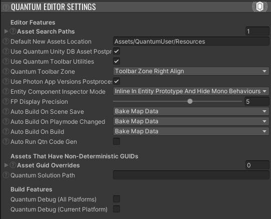 Quantum Editor Settings