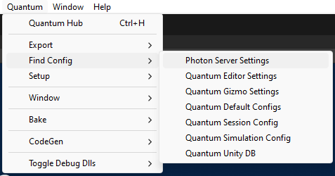 Find Quantum Configs Menu