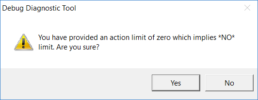 action limit 0 warning
