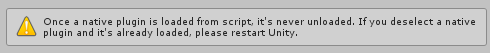 Unity Editor Warning For Native Library Files