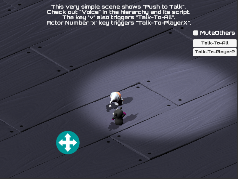 PUN Voice PTT Demo Screenshot