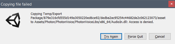 Unity Editor Native Library Import Error